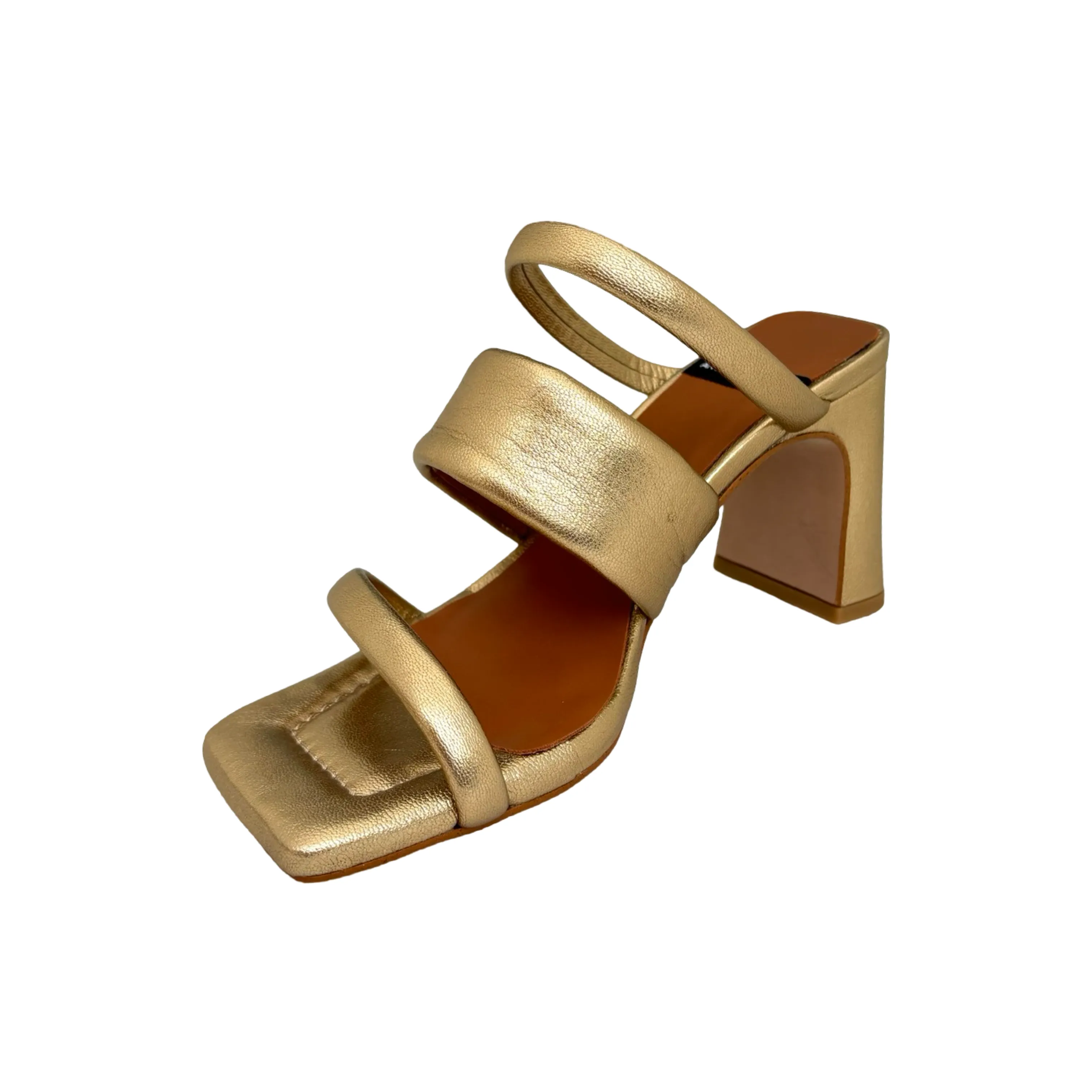 24056 Gold Straps Mule