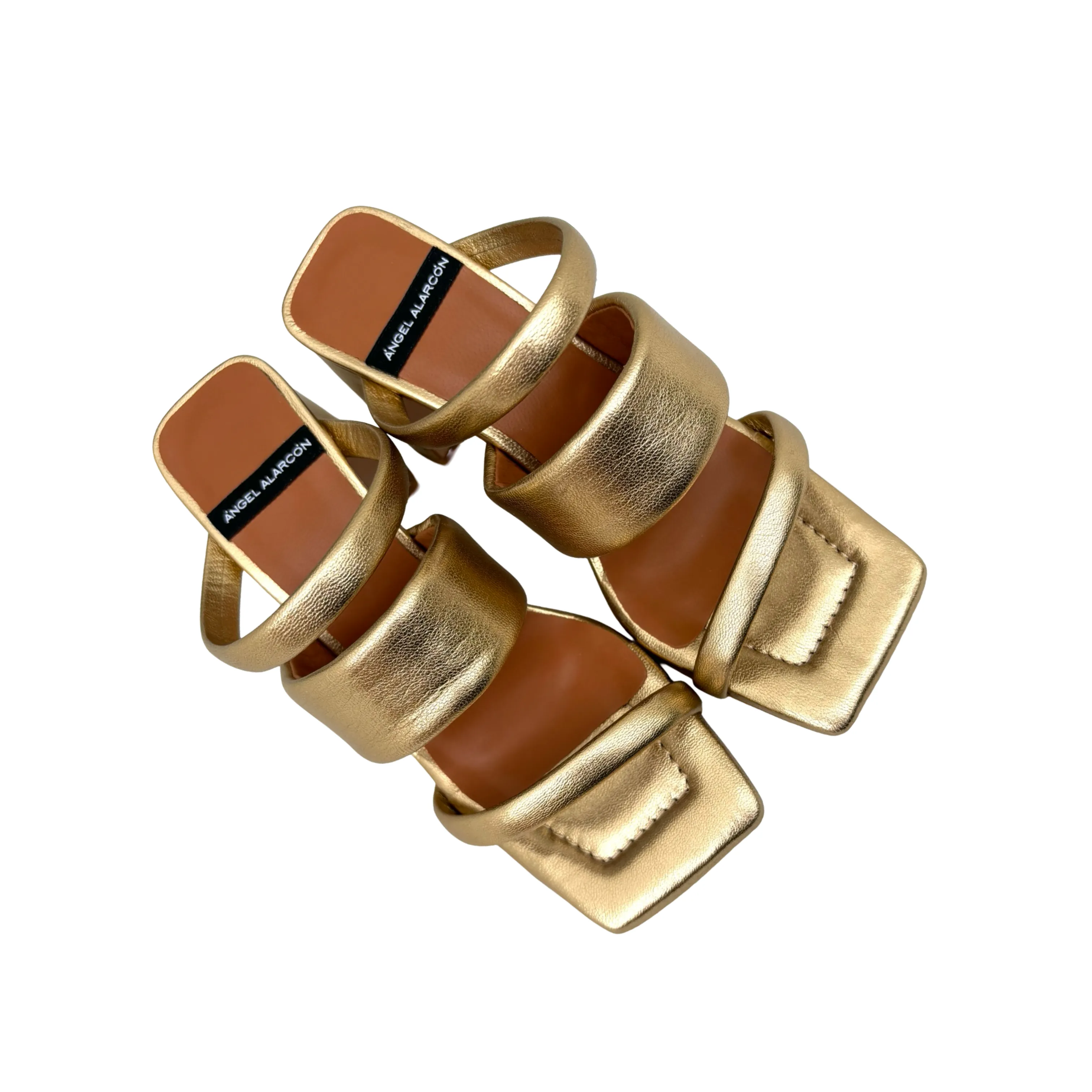 24056 Gold Straps Mule