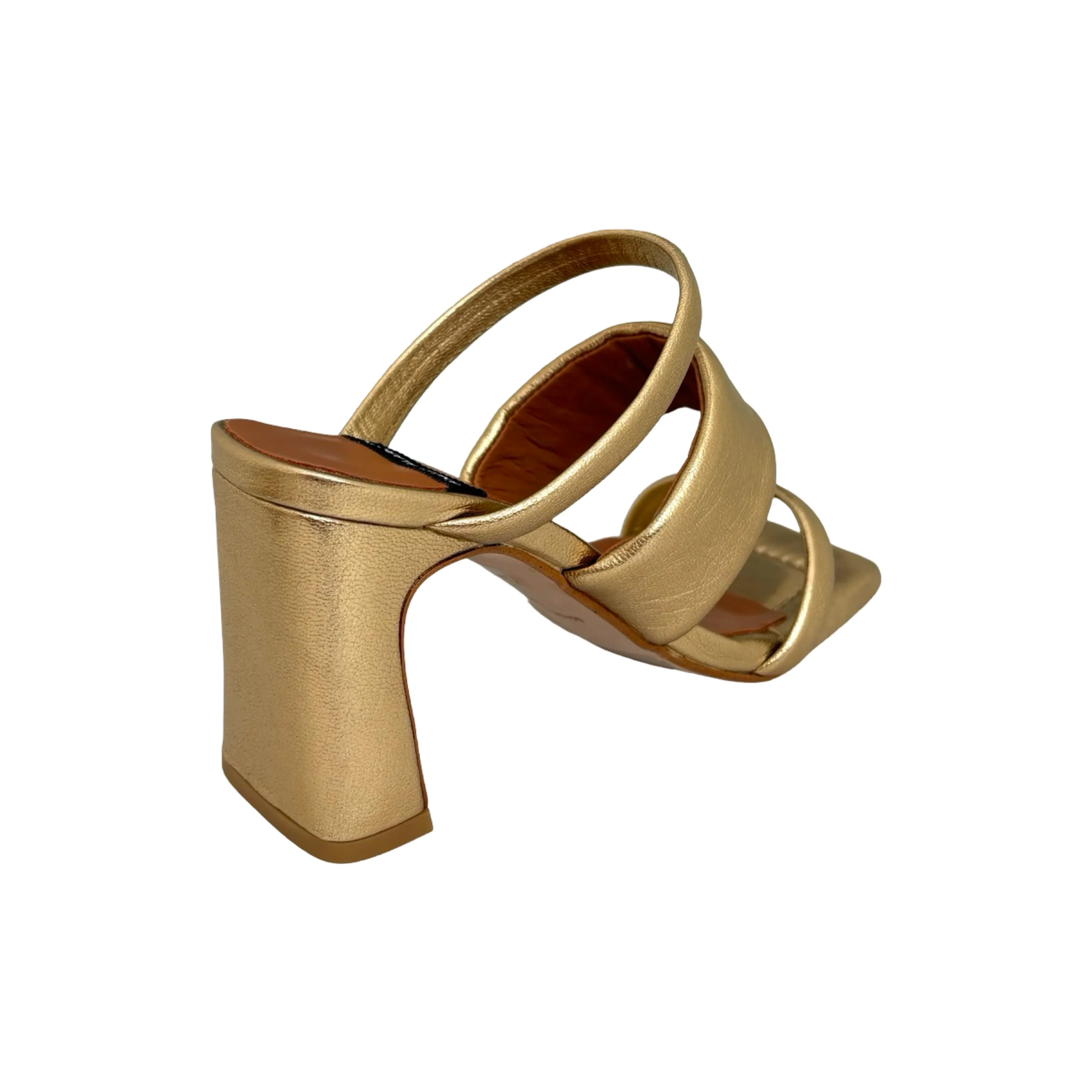 24056 Gold Straps Mule