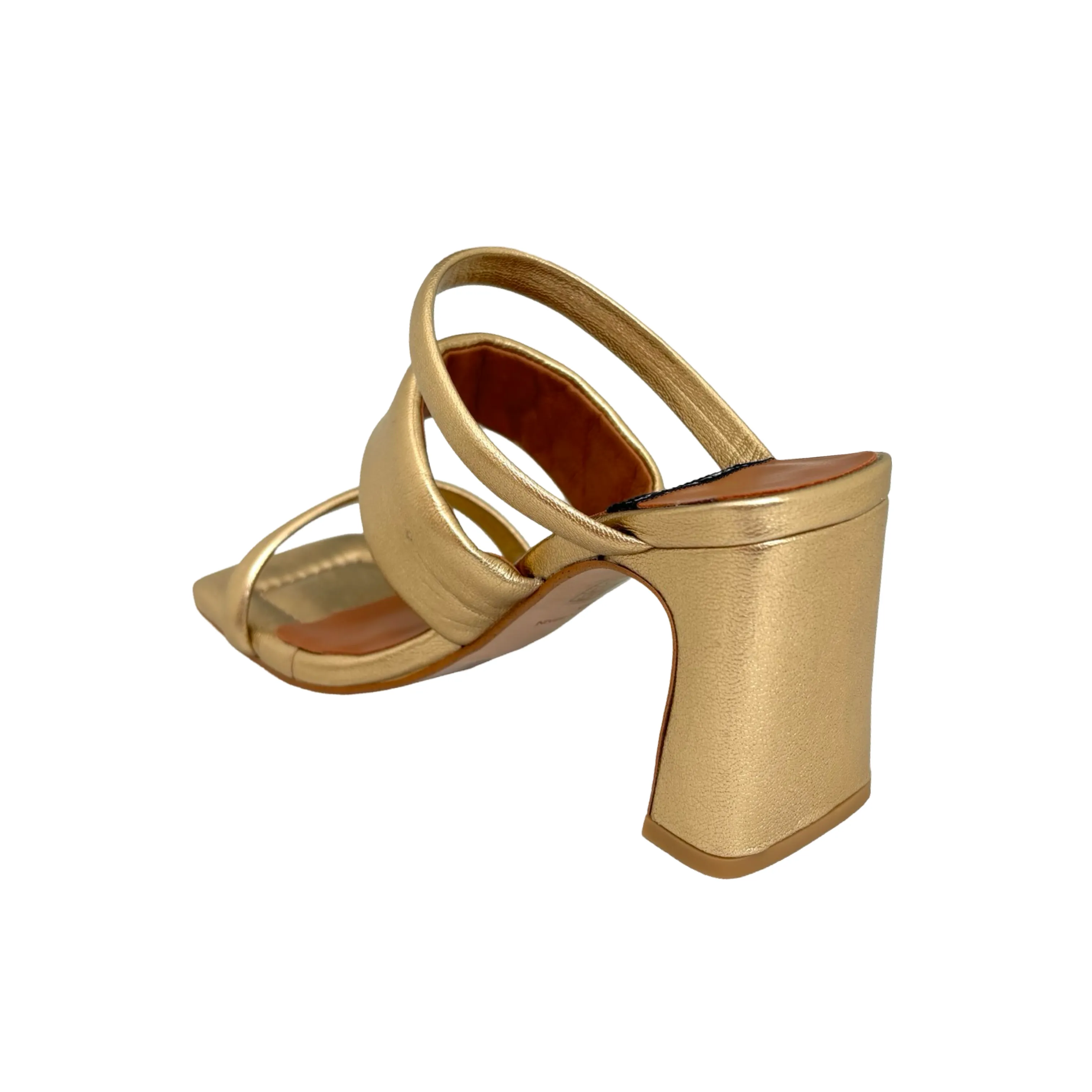24056 Gold Straps Mule