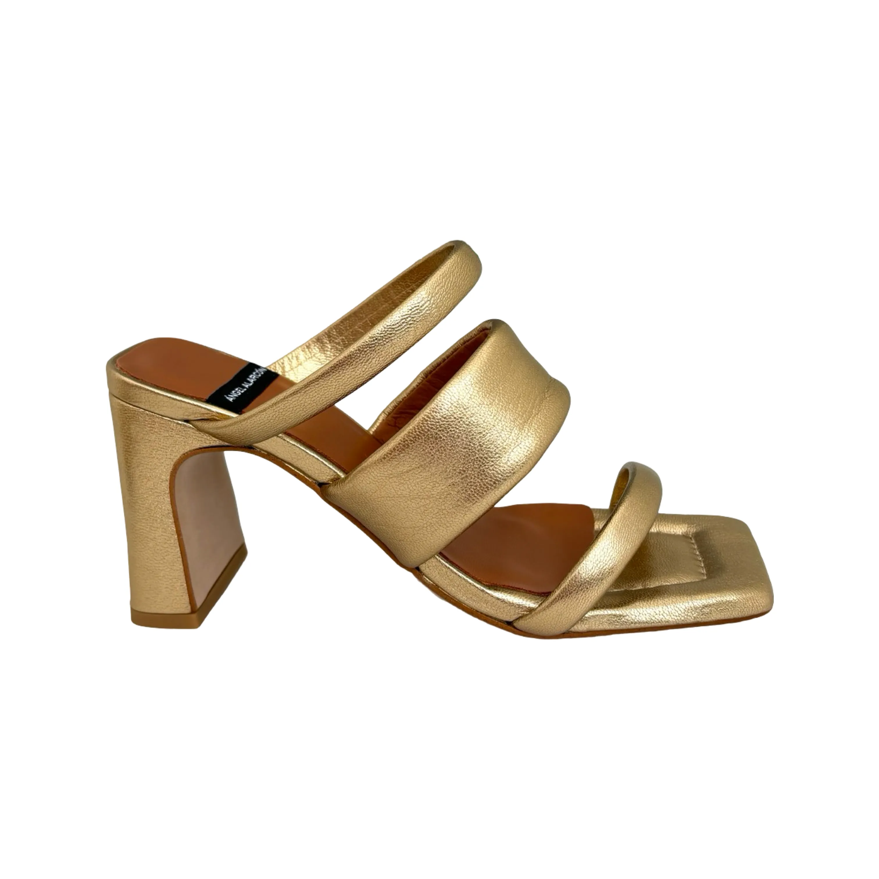 24056 Gold Straps Mule