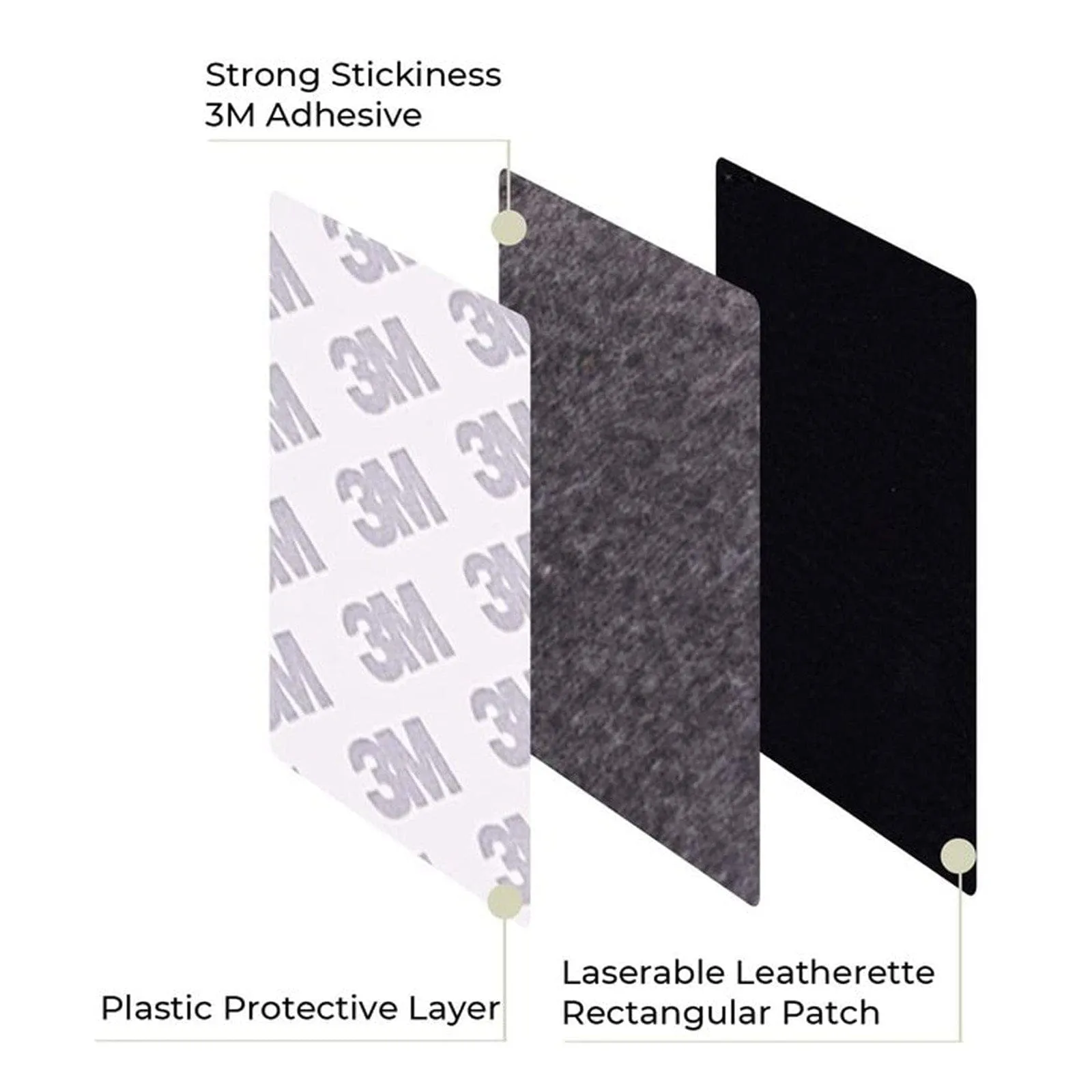 50 Pcs Laser Engraved Marking Faux Leather Patch