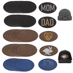 50 Pcs Laser Engraved Marking Faux Leather Patch