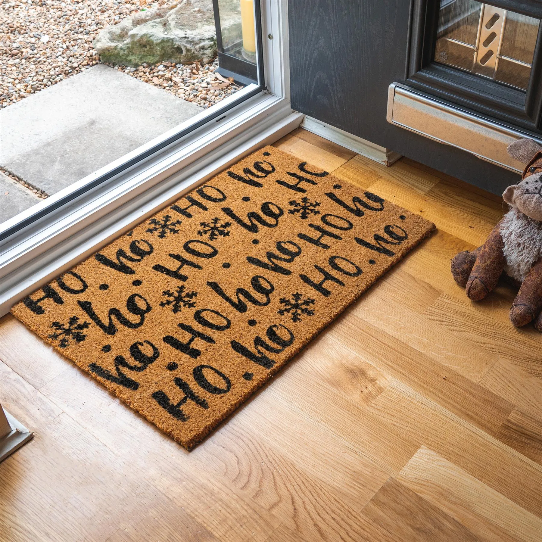 60cm x 40cm Ho Ho Ho Coir Door Mat - By Nicola Spring