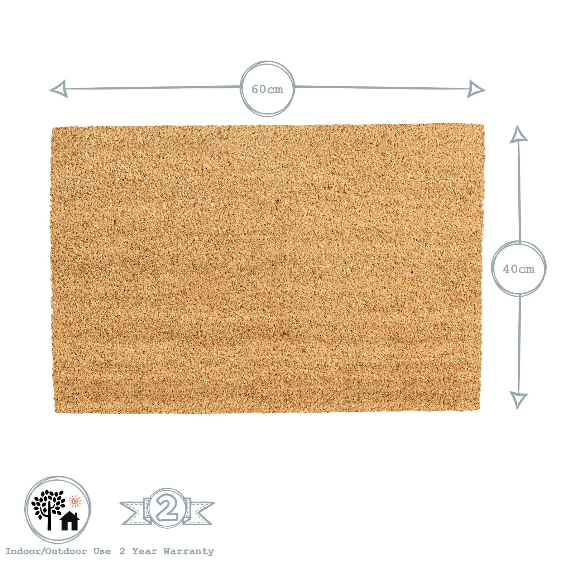 60cm x 40cm Santa Coir Door Mat - By Nicola Spring