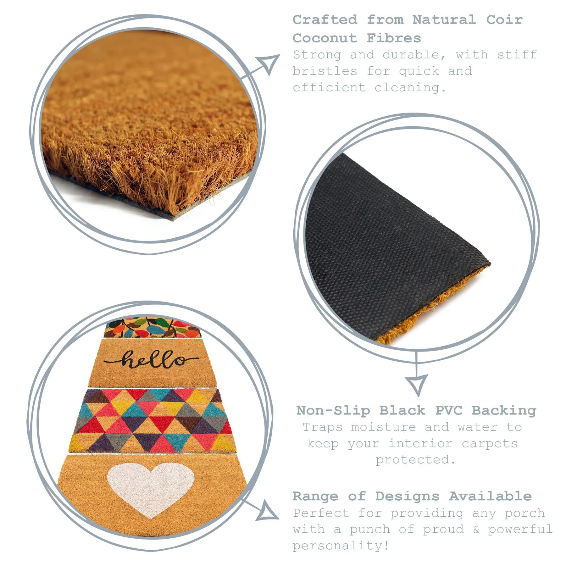 60cm x 40cm Santa Coir Door Mat - By Nicola Spring