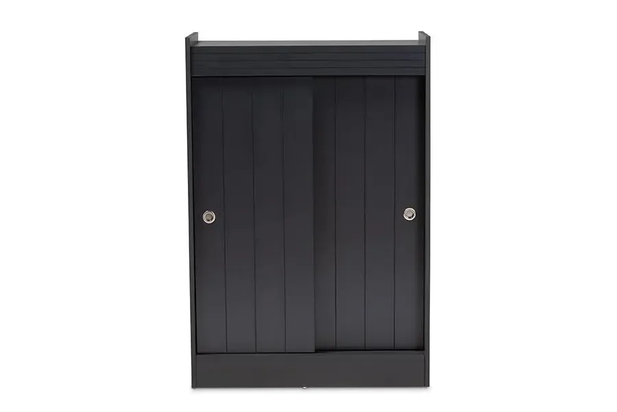 Adalwin Charcoal Finished 2-Door Wood Entryway Shoe Storage Cabinet