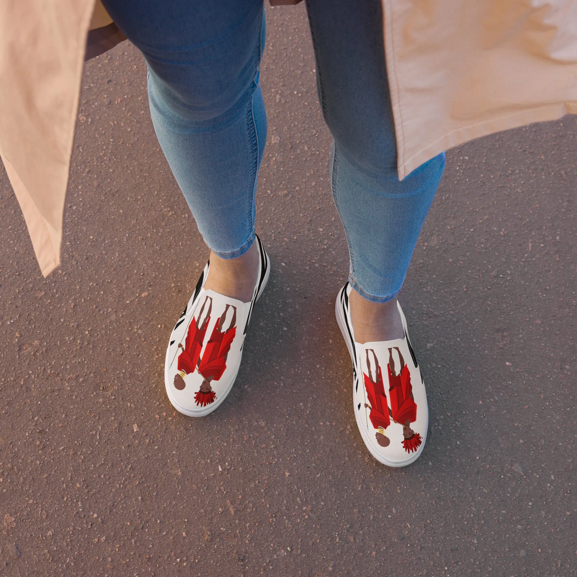 Agojie Zebra Print Women’s Slip-On Canvas Shoes