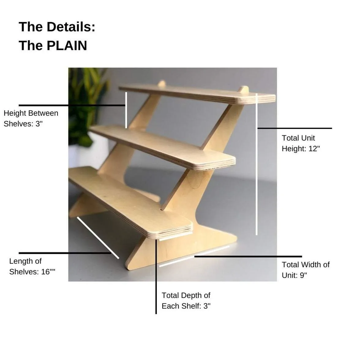 American-Elm Curved 3 Layer Steight, Wooden ,Books & Shoes Racks and shelves