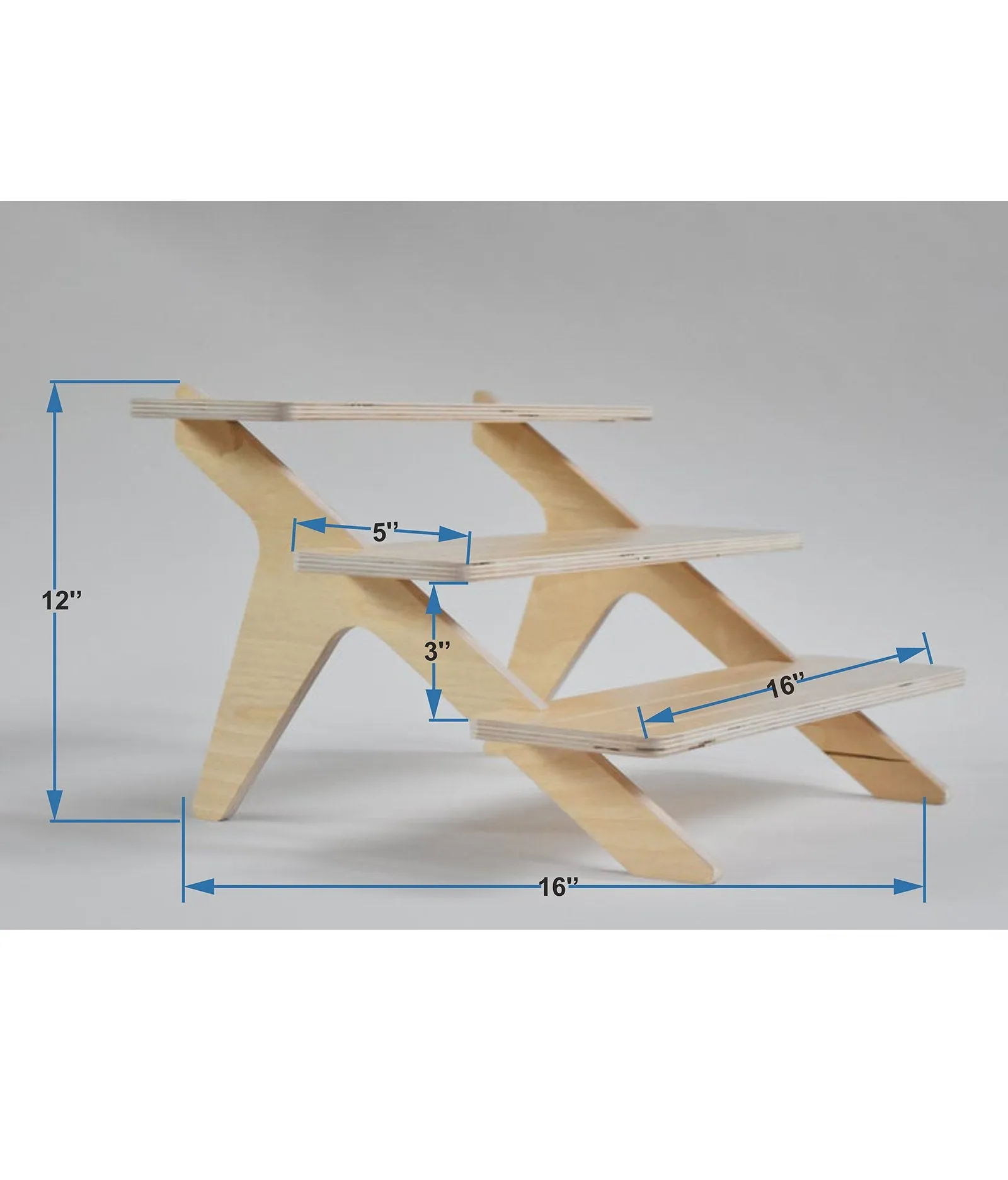 American-Elm Multipurpose Curved 3 Layer Steight, Wooden Shoes Rack, Chappal Stand,Storage Rack