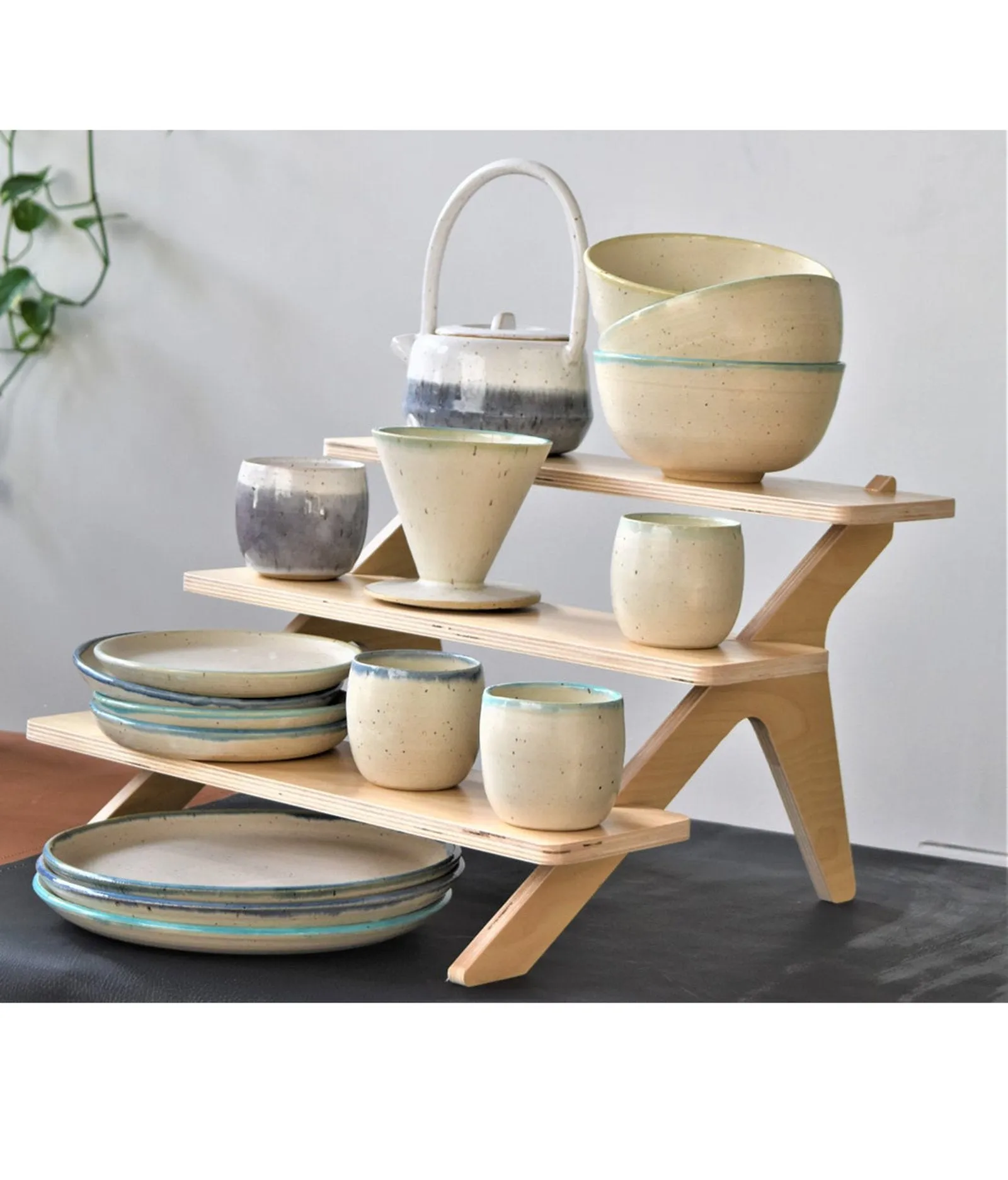 American-Elm Multipurpose Curved 3 Layer Steight, Wooden Shoes Rack, Chappal Stand,Storage Rack