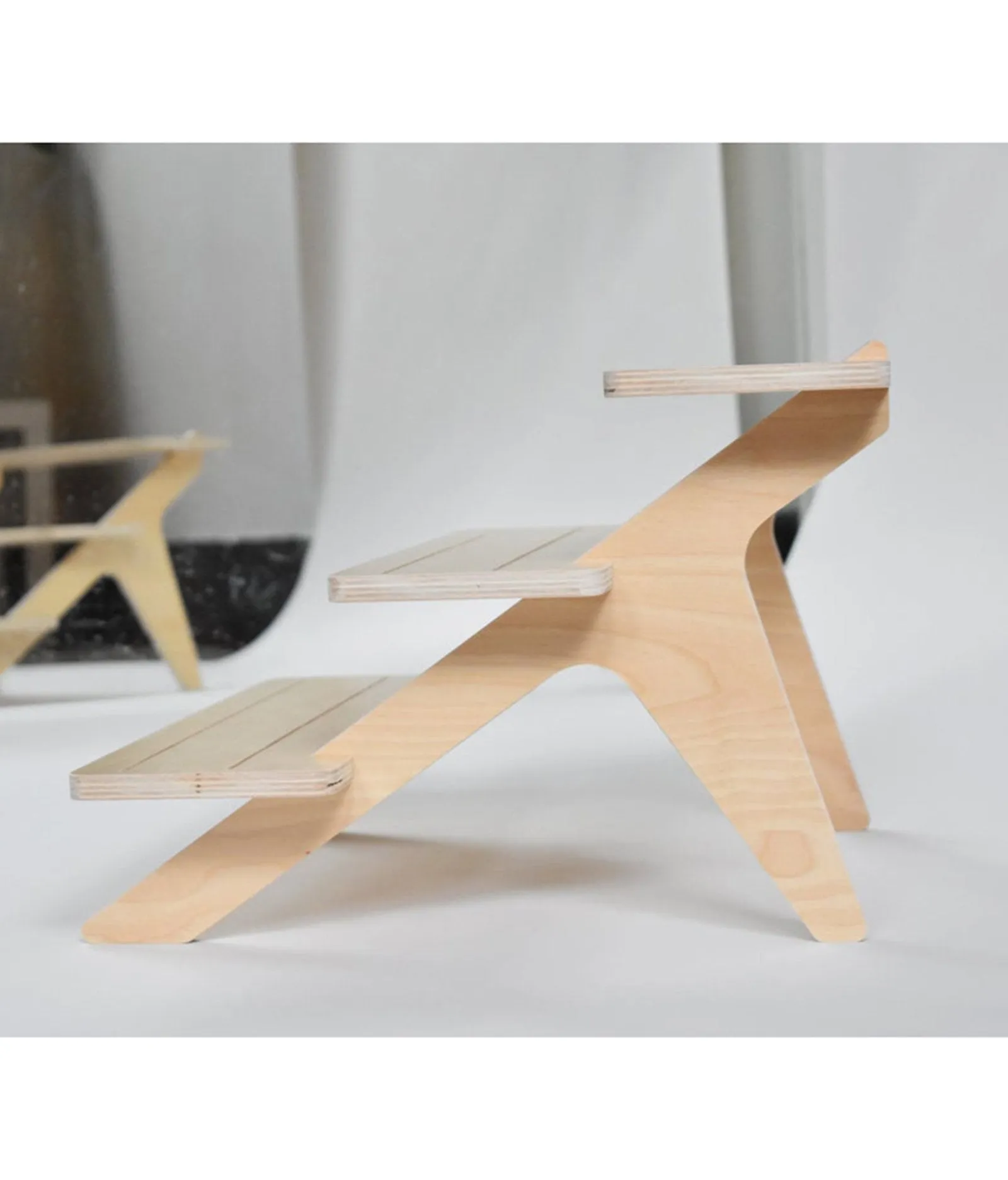 American-Elm Multipurpose Curved 3 Layer Steight, Wooden Shoes Rack, Chappal Stand,Storage Rack