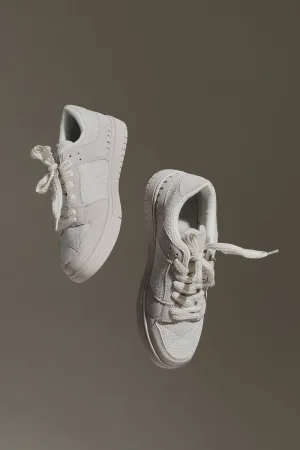 Beige Textured Sneakers
