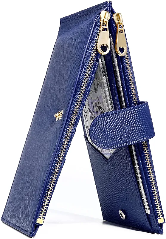 Bifold Multi Credit Card Holder RFID Blocking with Zipper