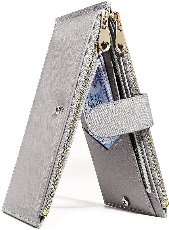 Bifold Multi Credit Card Holder RFID Blocking with Zipper