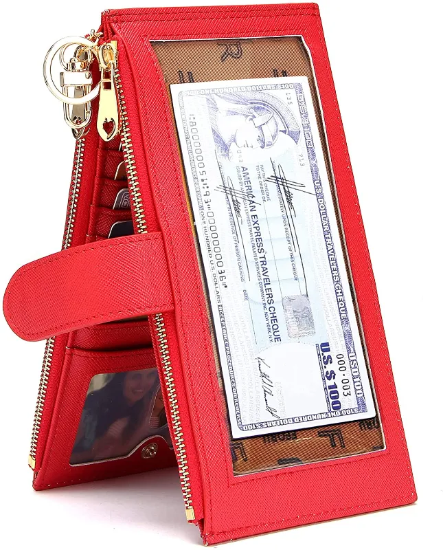 Bifold Multi Credit Card Holder RFID Blocking with Zipper