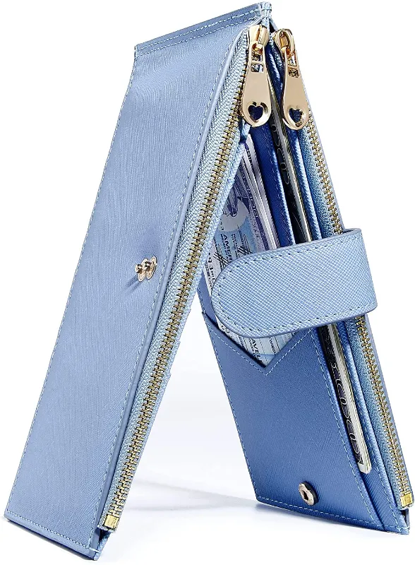 Bifold Multi Credit Card Holder RFID Blocking with Zipper