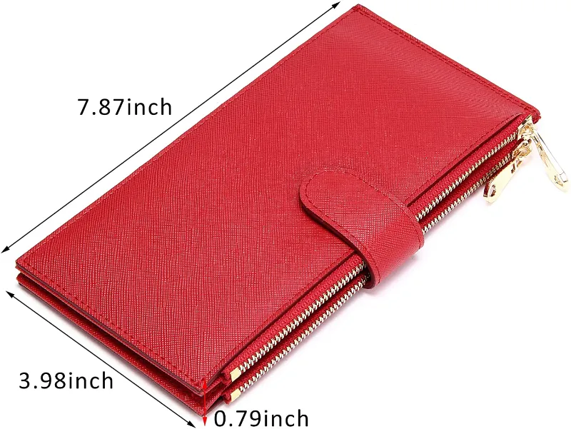 Bifold Multi Credit Card Holder RFID Blocking with Zipper