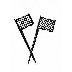 Black & White Check Picks (12/Pkg)