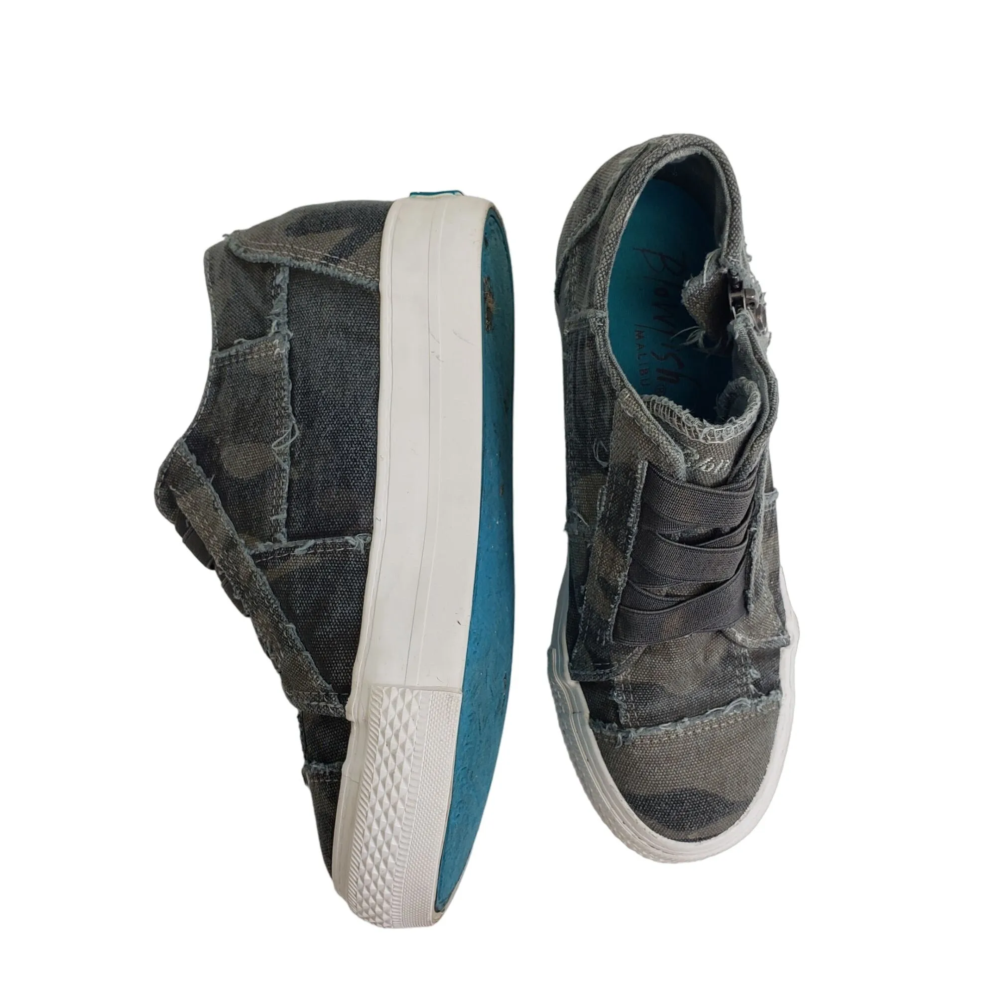 Blowfish Camouflage High Top Distressed Sneakers Size 6.5