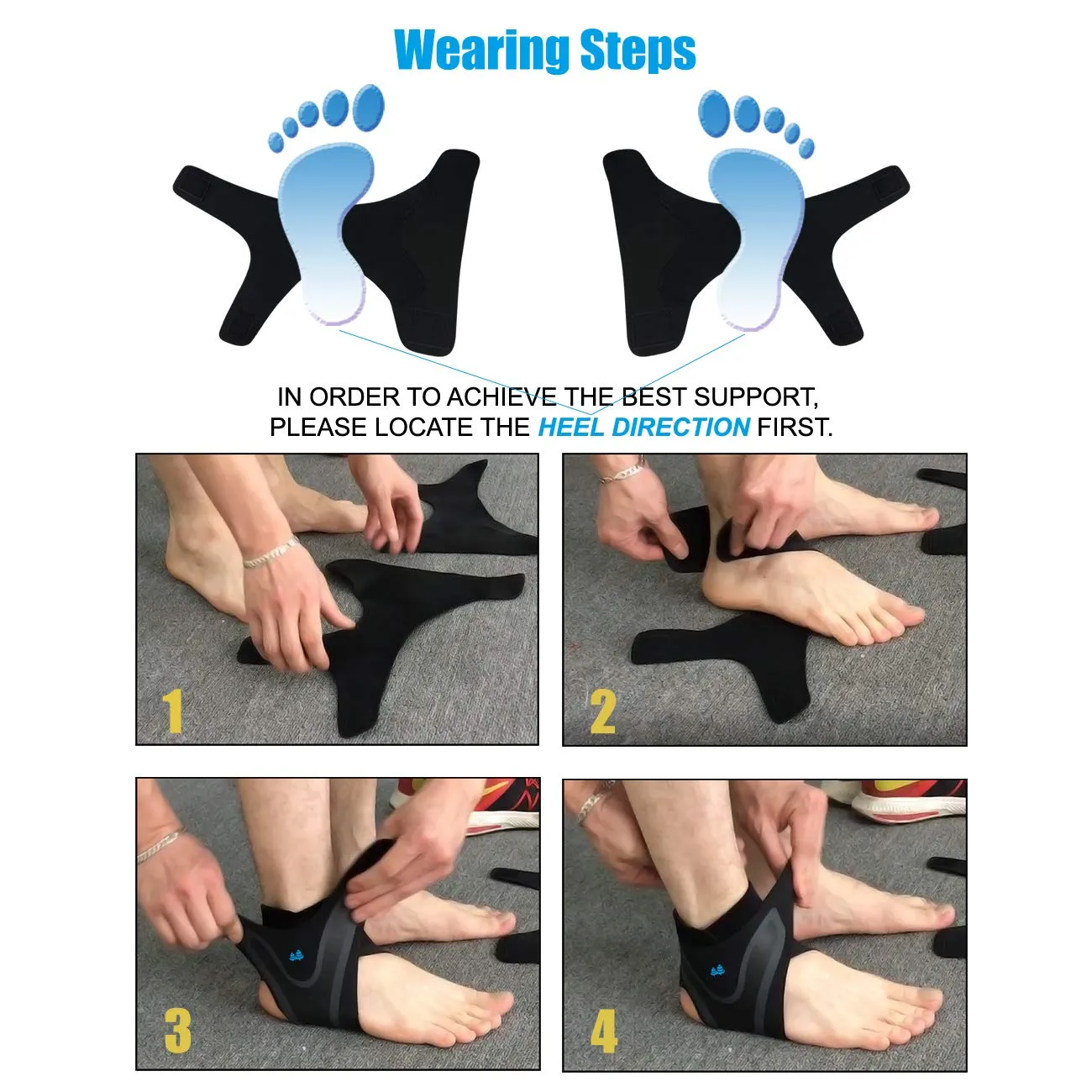 BLUE PINE Ankle Support Adjustable Lightweight Ankle Brace Breathable Material Ankle Sleeve for Men and Women, Single Unit (Right, Small) Right (Pack of 1) Small (Pack of 1)