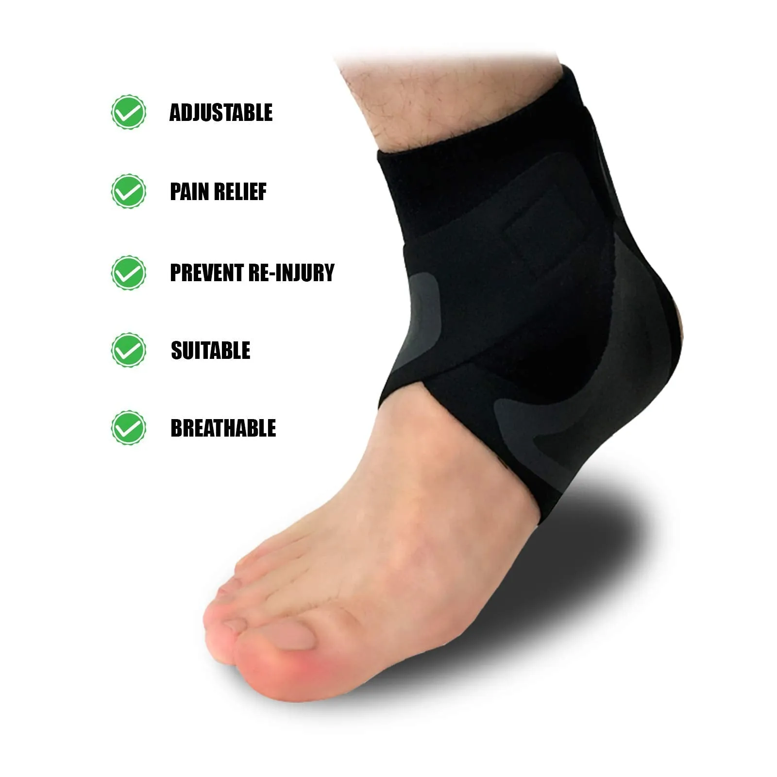 BLUE PINE Ankle Support Adjustable Lightweight Ankle Brace Breathable Material Ankle Sleeve for Men and Women, Single Unit (Right, Small) Right (Pack of 1) Small (Pack of 1)
