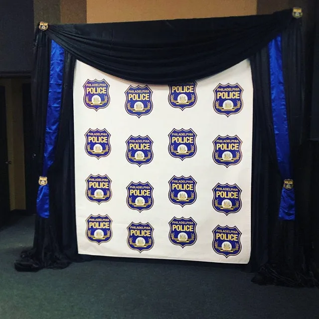 Business Logo Green Custom Step and Repeat Backdrop