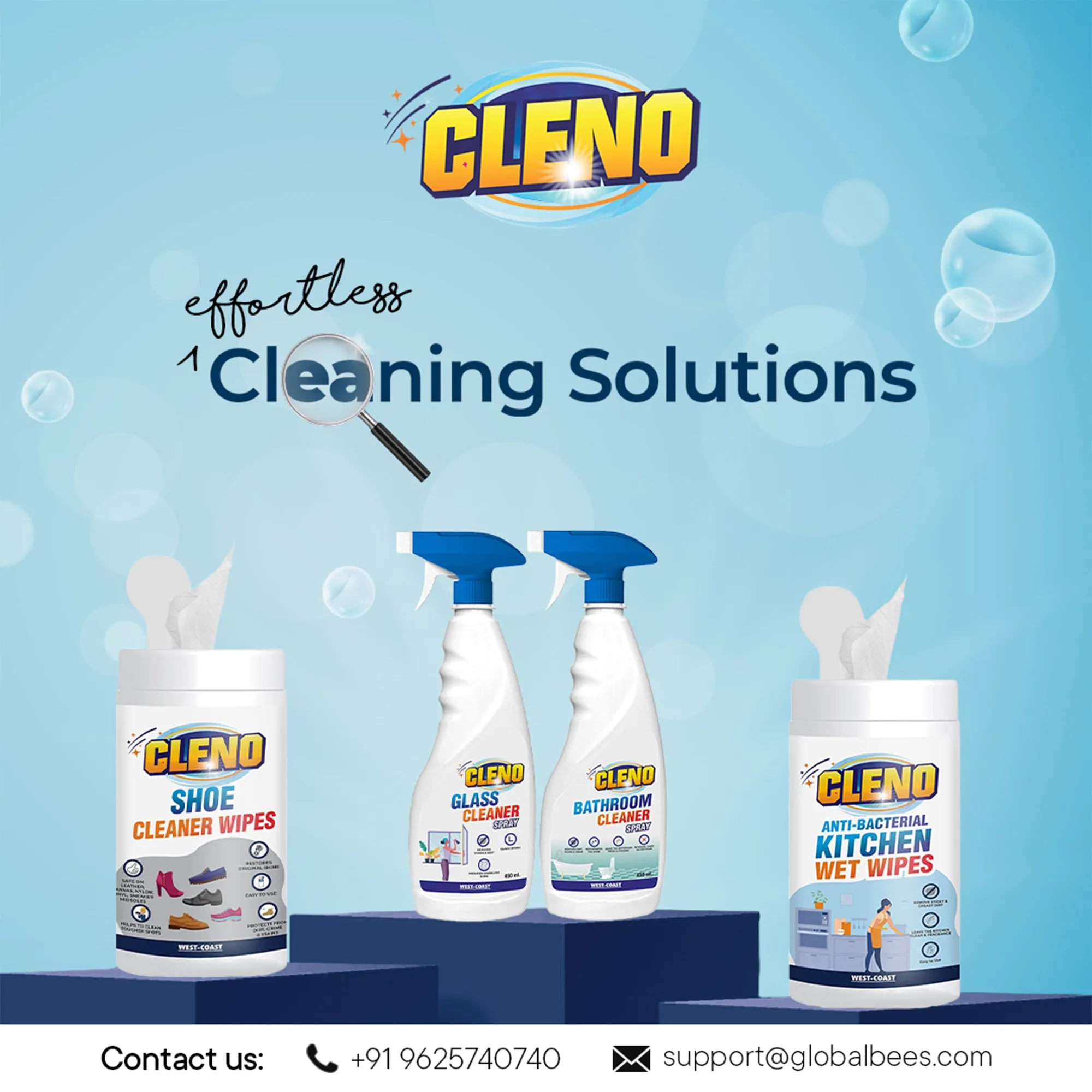 Cleno Shoe Cleaner Wet Wipes For Shoes/Loafers/Sandals/Slippers/Traditional Footwear/Athletic Shoes/Sneakers/White Shoes/Golf-Tennis Shoes/Scrub Off Dirt/Mud - 80 Wipes (Ready to Use)