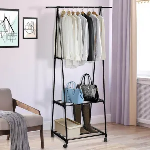 Clothing Rack, Movable Garment Rack with Wheels, Clothes Rack, , Garment Display, Furniture, Garment Rack Shop Display, Shirt Stand Drying