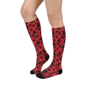 Disney Alice In Wonderland Queen Of Hearts Off With Their Heads Over-The-Calf Socks