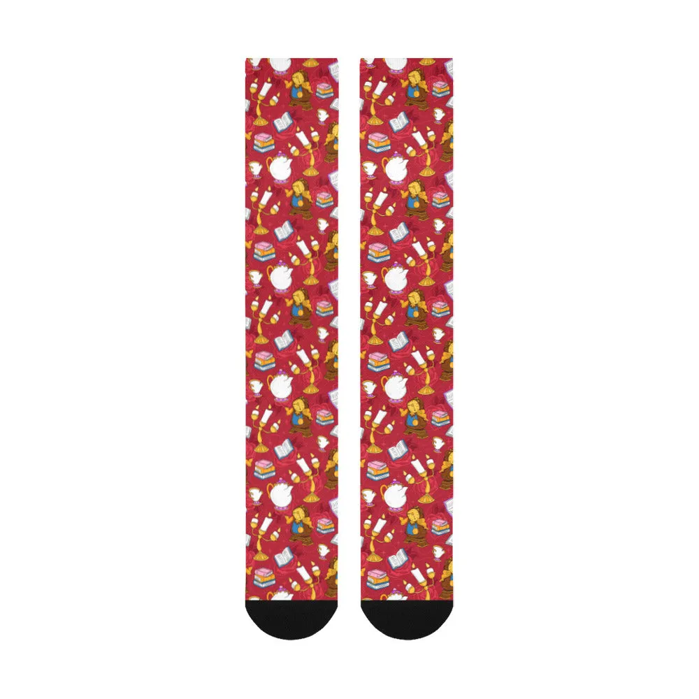 Disney Beauty And The Beast Belle's Friends Over-The-Calf Socks