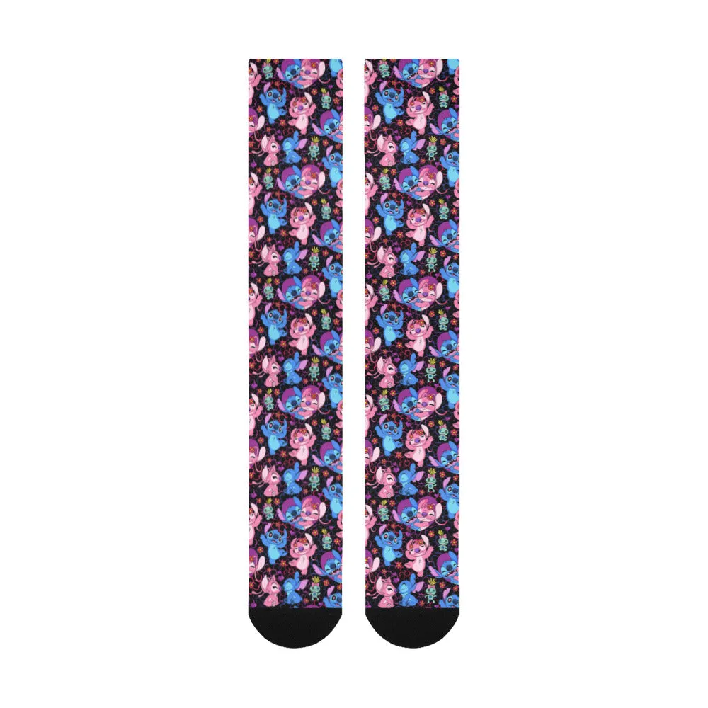 Disney Lilo And Stitch Angel Besties Over-The-Calf Socks