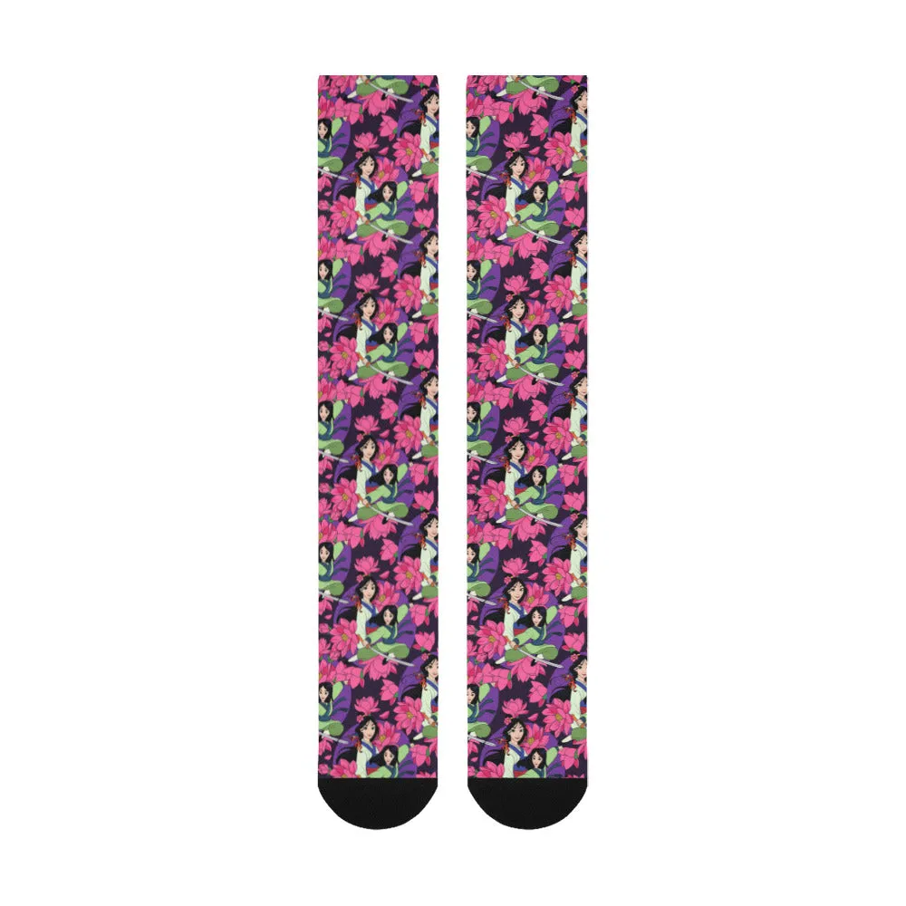 Disney Mulan Blooming Flowers Over-The-Calf Socks