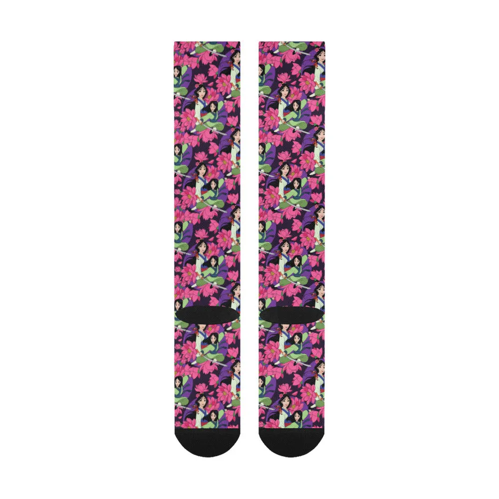 Disney Mulan Blooming Flowers Over-The-Calf Socks