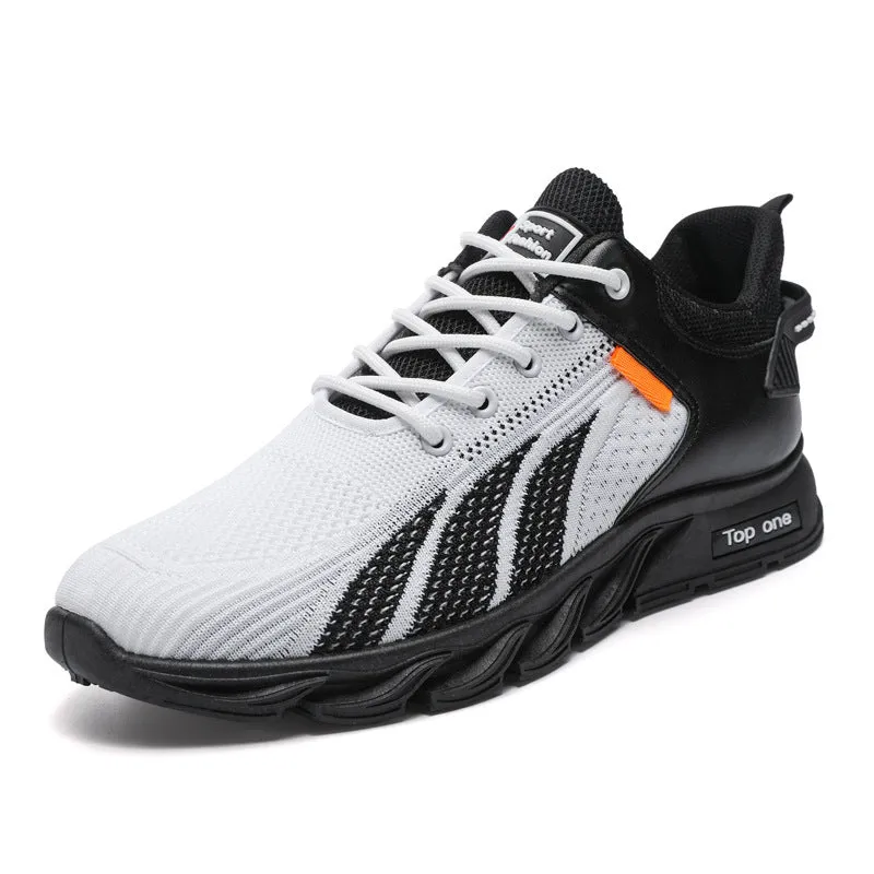 Duncan – Men's Fashion Fly Knit Color-block Lace-up Sneakers