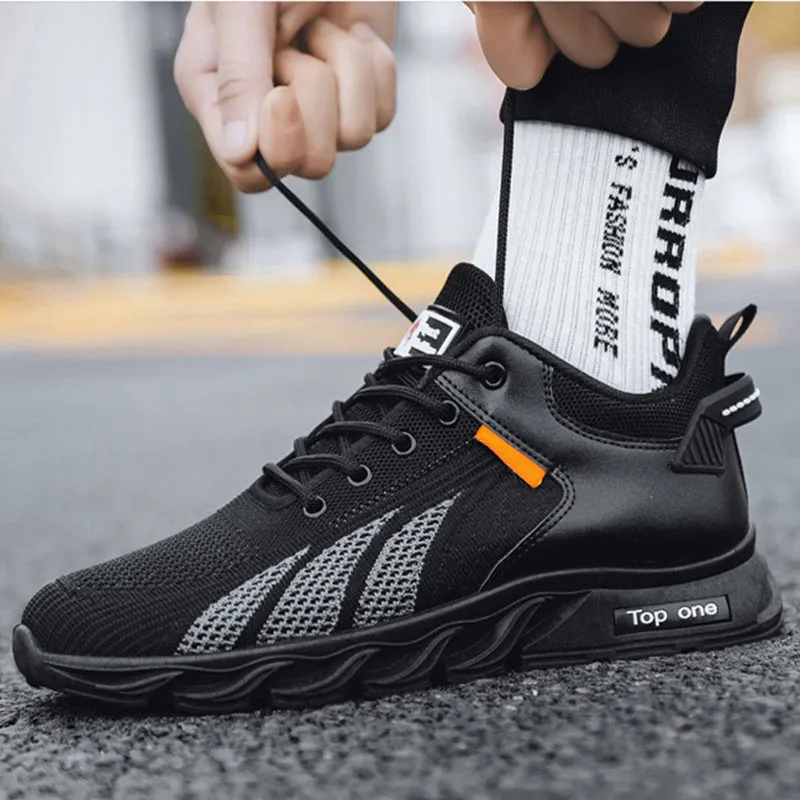 Duncan – Men's Fashion Fly Knit Color-block Lace-up Sneakers