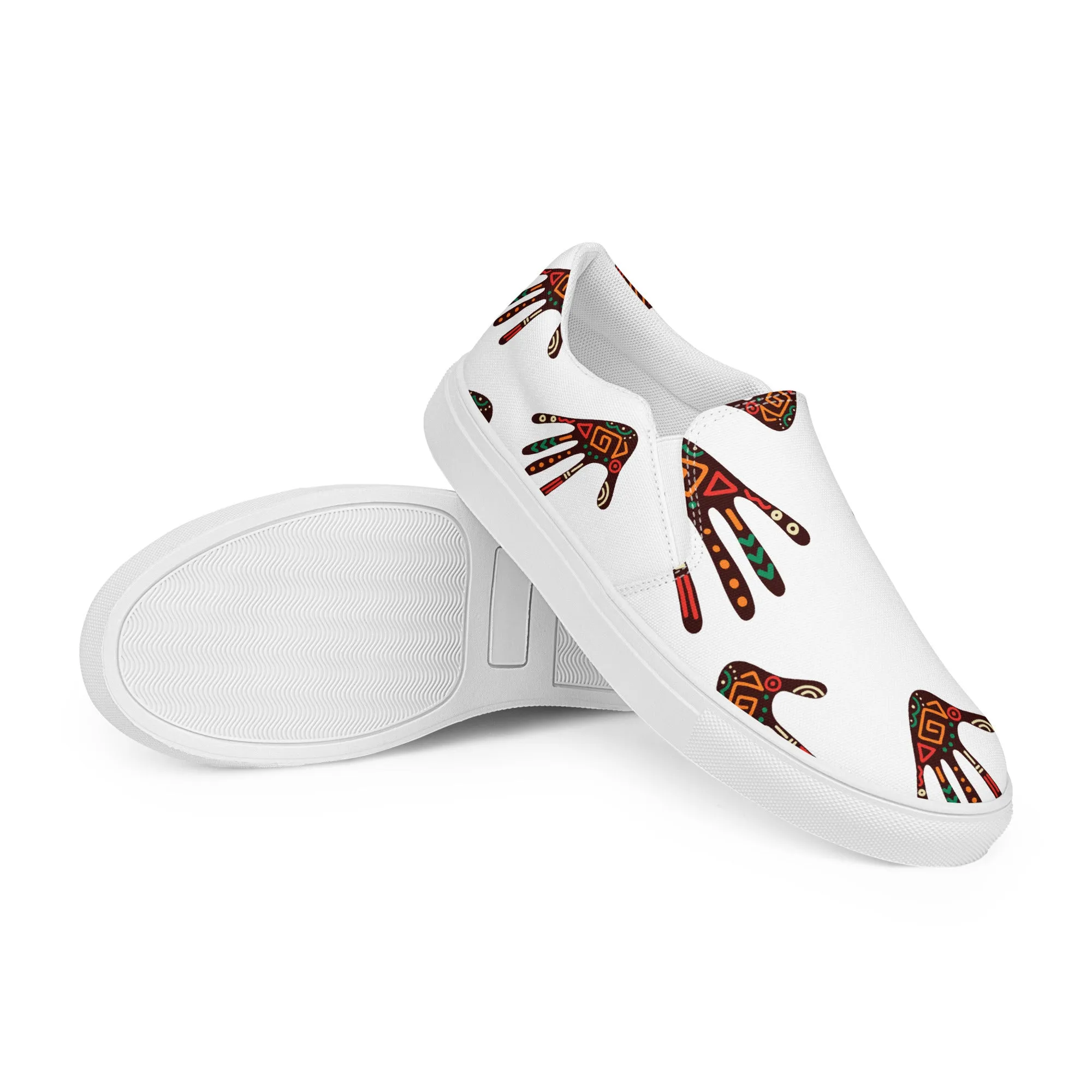 Duro Tribal Palm Print Men’s Slip-On Canvas Shoes