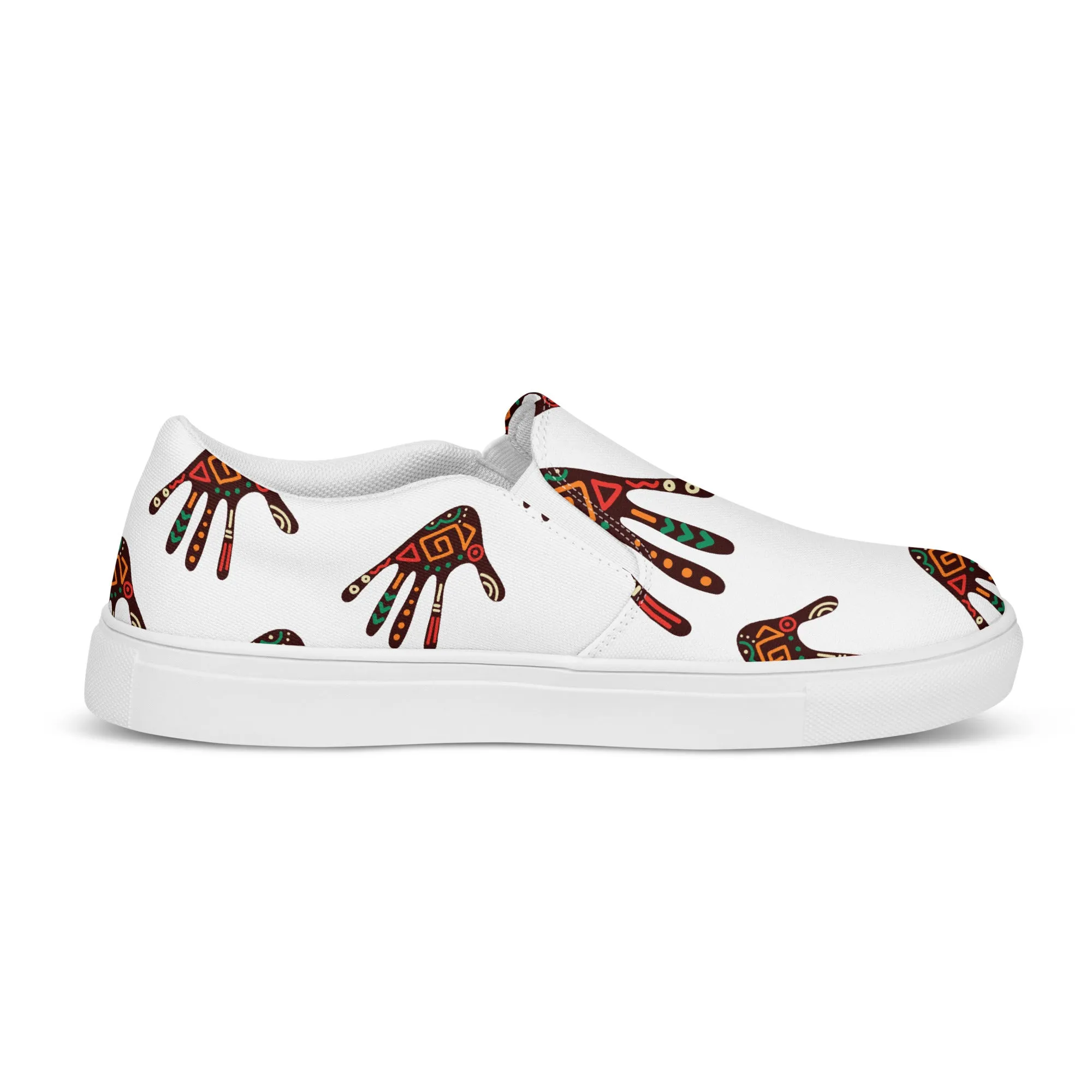 Duro Tribal Palm Print Men’s Slip-On Canvas Shoes