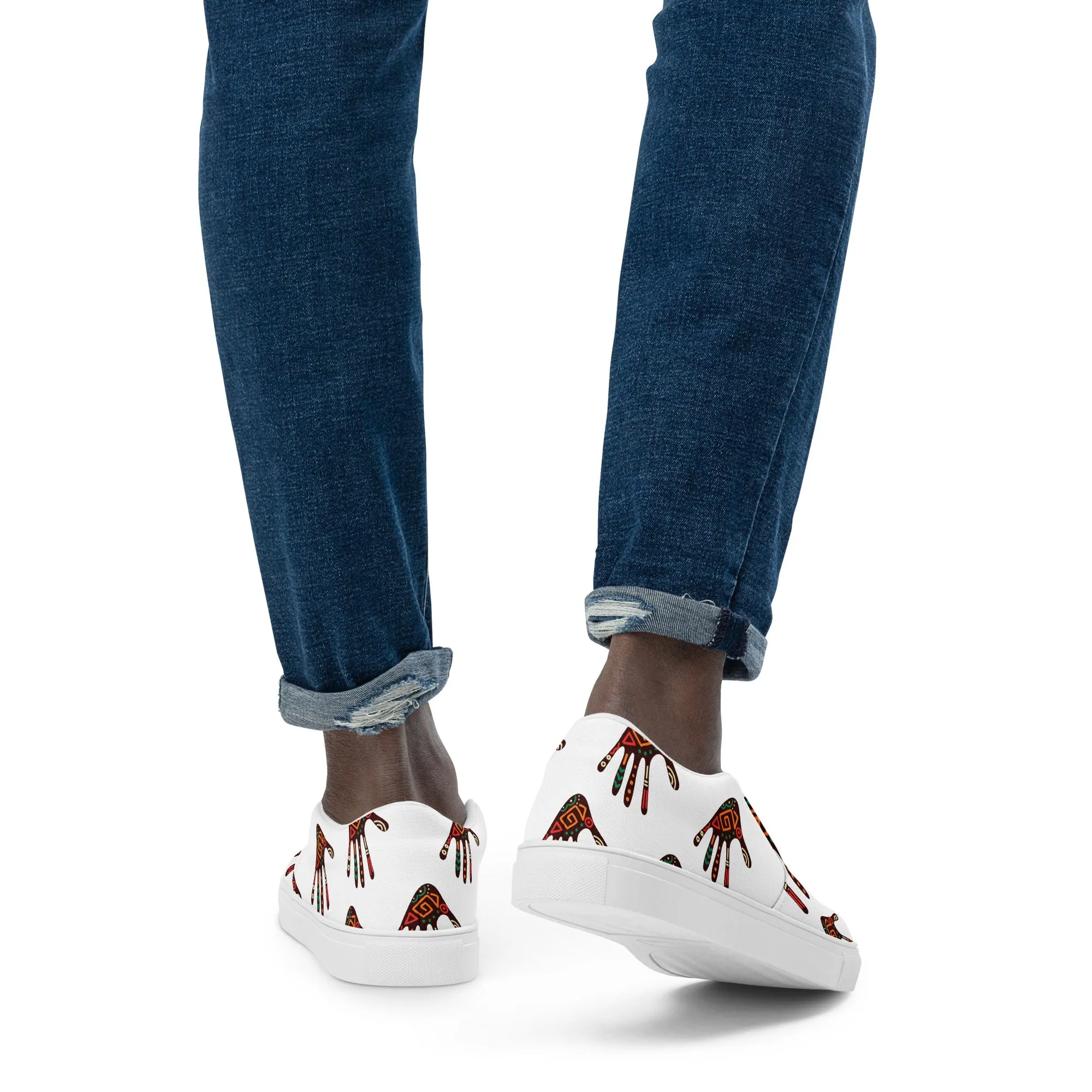 Duro Tribal Palm Print Men’s Slip-On Canvas Shoes