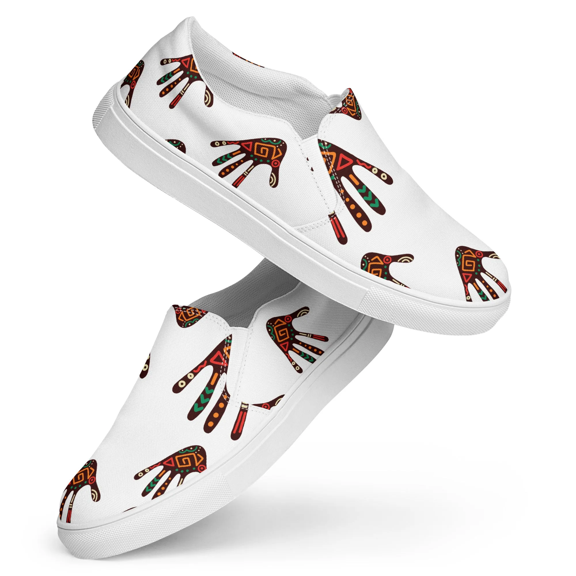 Duro Tribal Palm Print Men’s Slip-On Canvas Shoes
