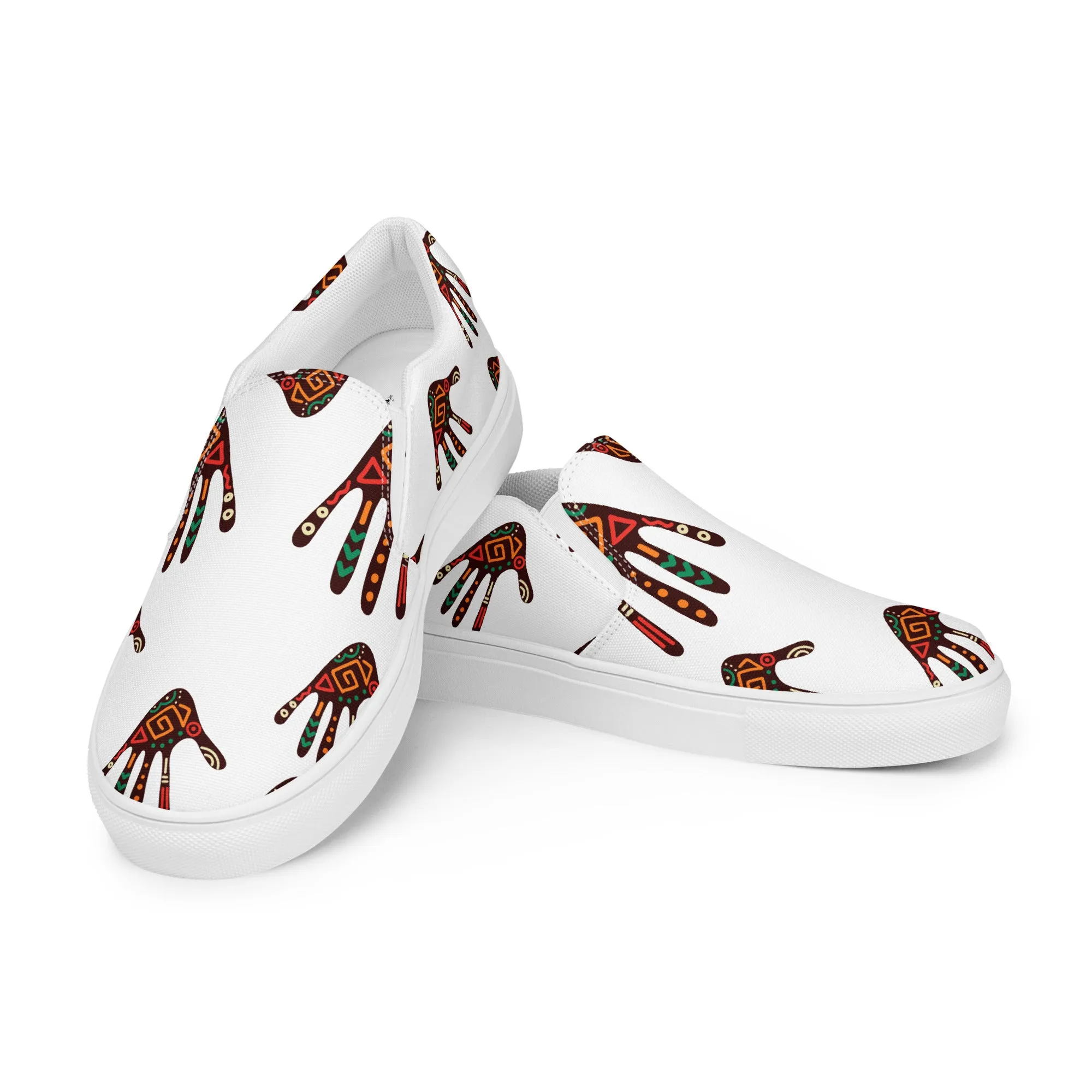 Duro Tribal Palm Print Men’s Slip-On Canvas Shoes