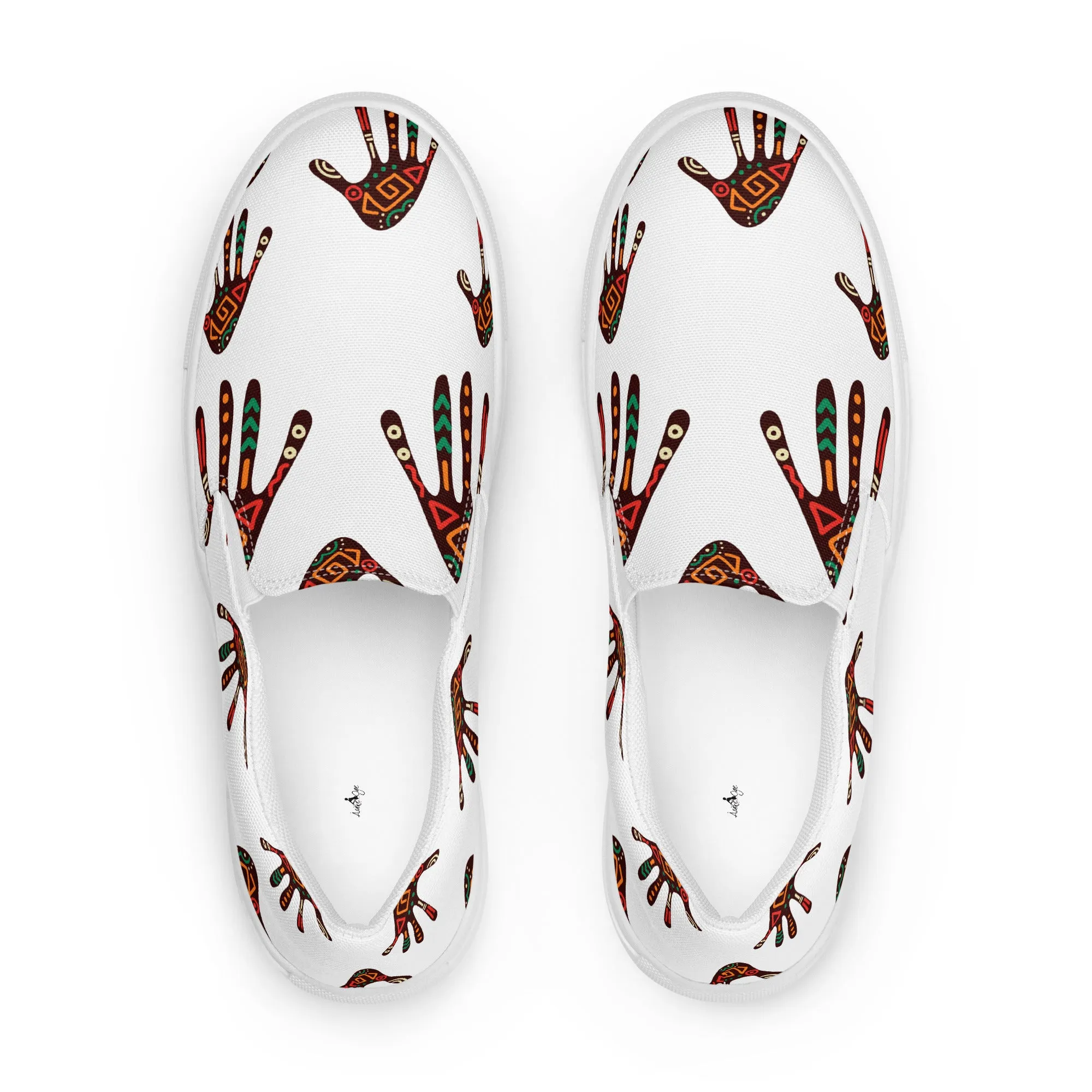 Duro Tribal Palm Print Men’s Slip-On Canvas Shoes