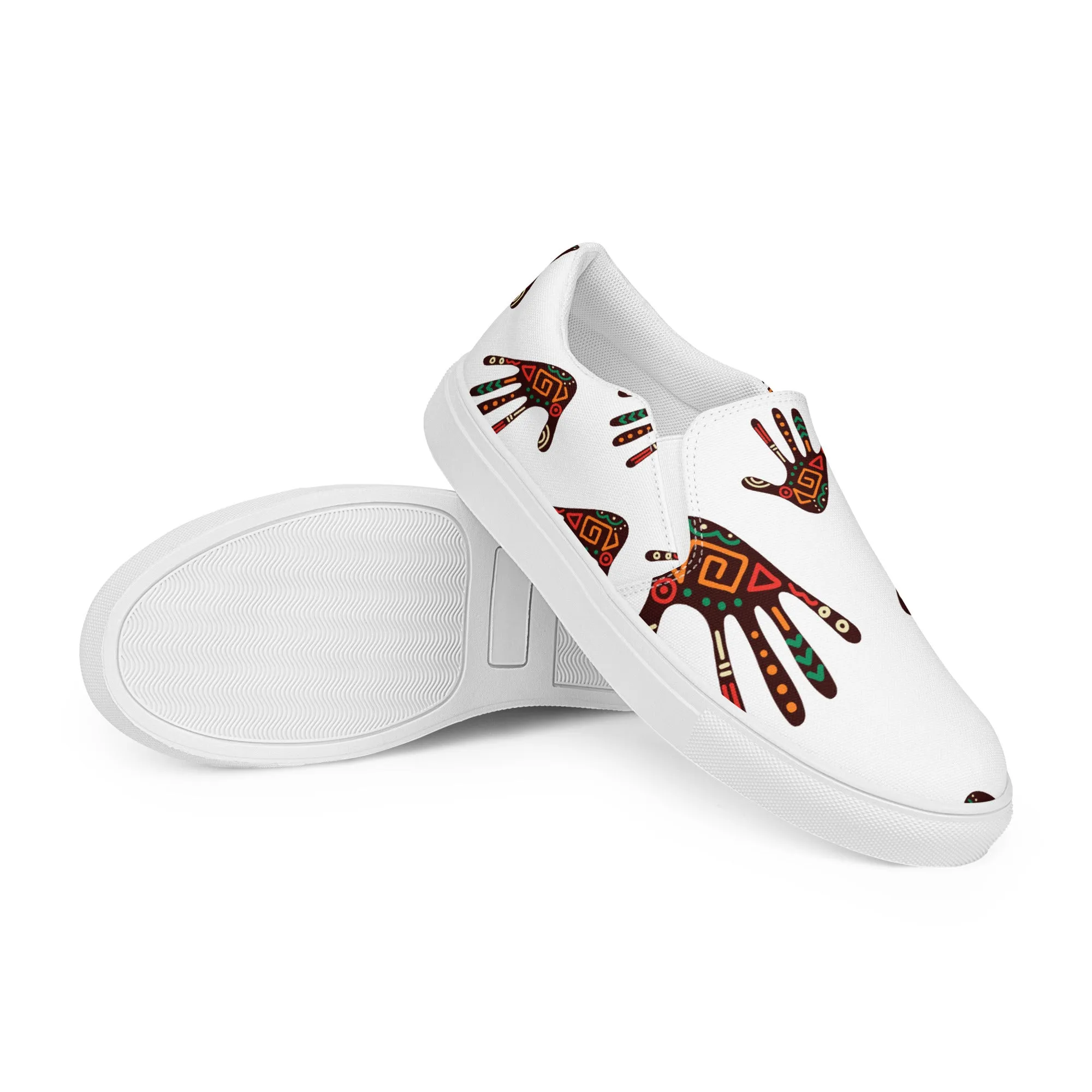 Duro Tribal Palm Print Women’s Slip-On Canvas Shoes