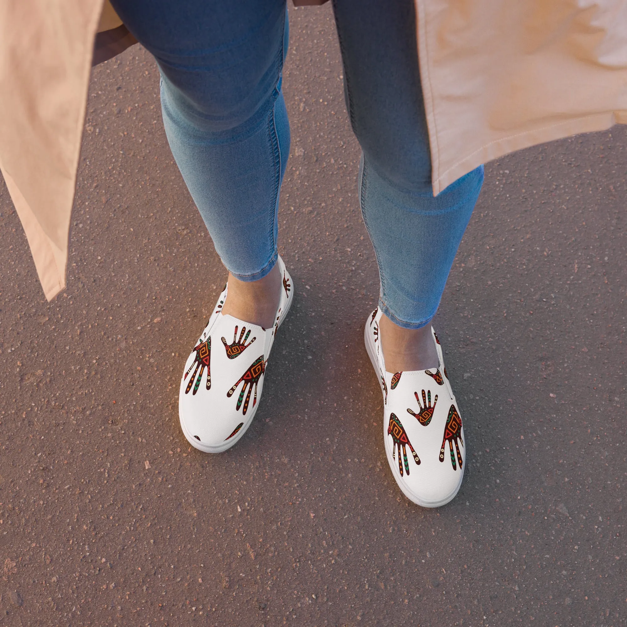 Duro Tribal Palm Print Women’s Slip-On Canvas Shoes