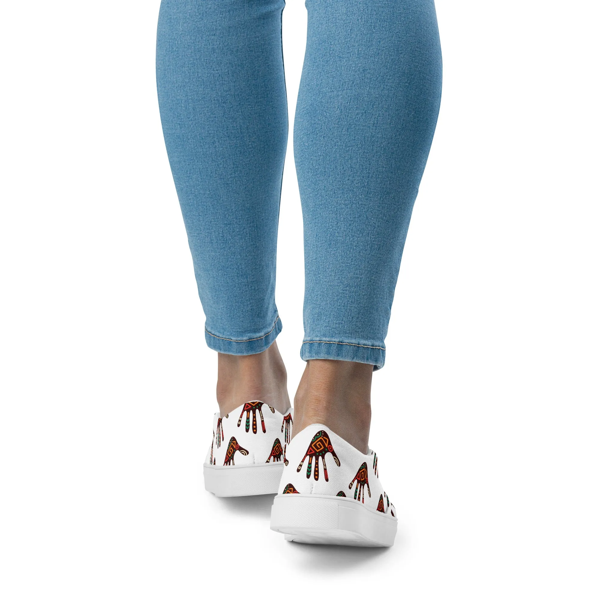 Duro Tribal Palm Print Women’s Slip-On Canvas Shoes