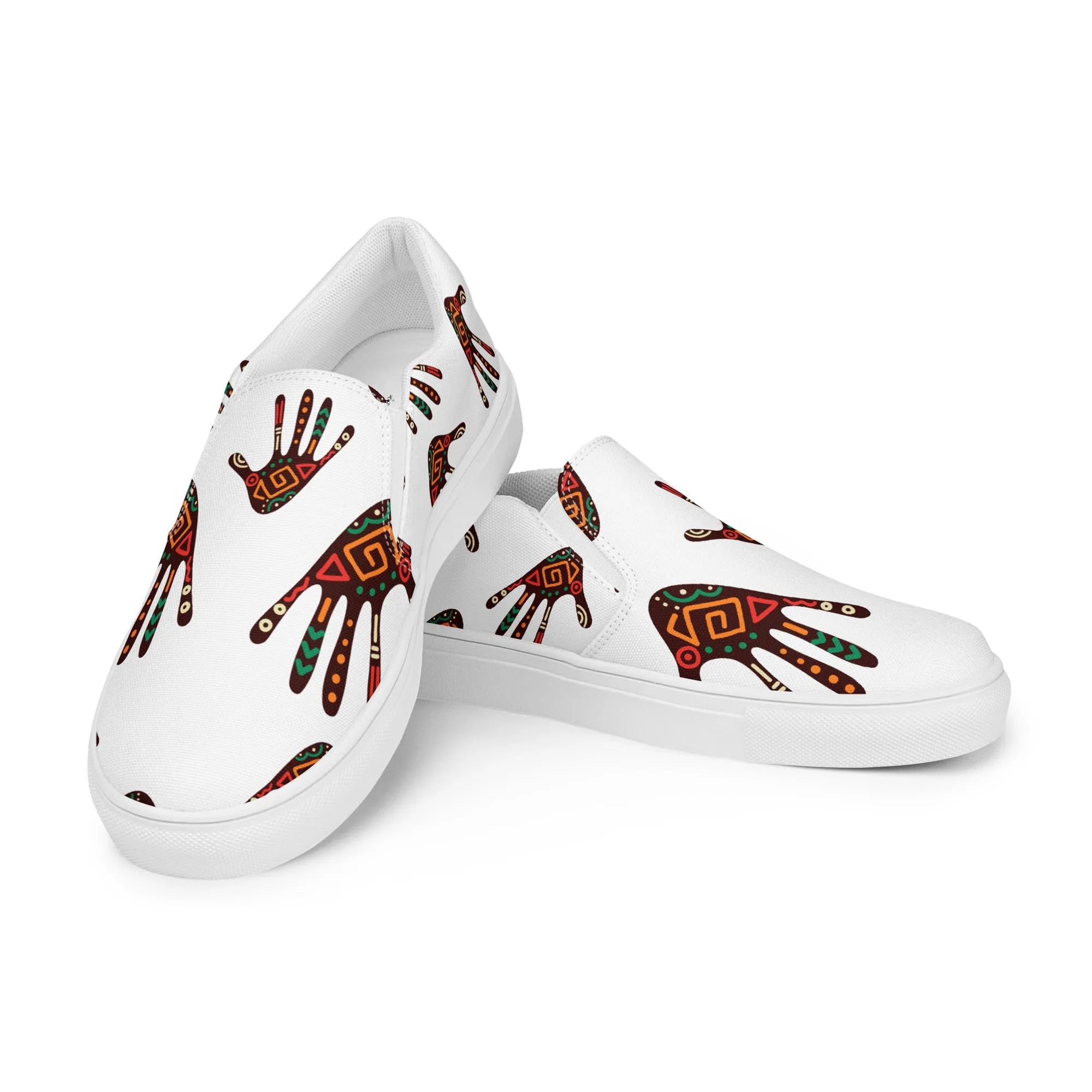 Duro Tribal Palm Print Women’s Slip-On Canvas Shoes