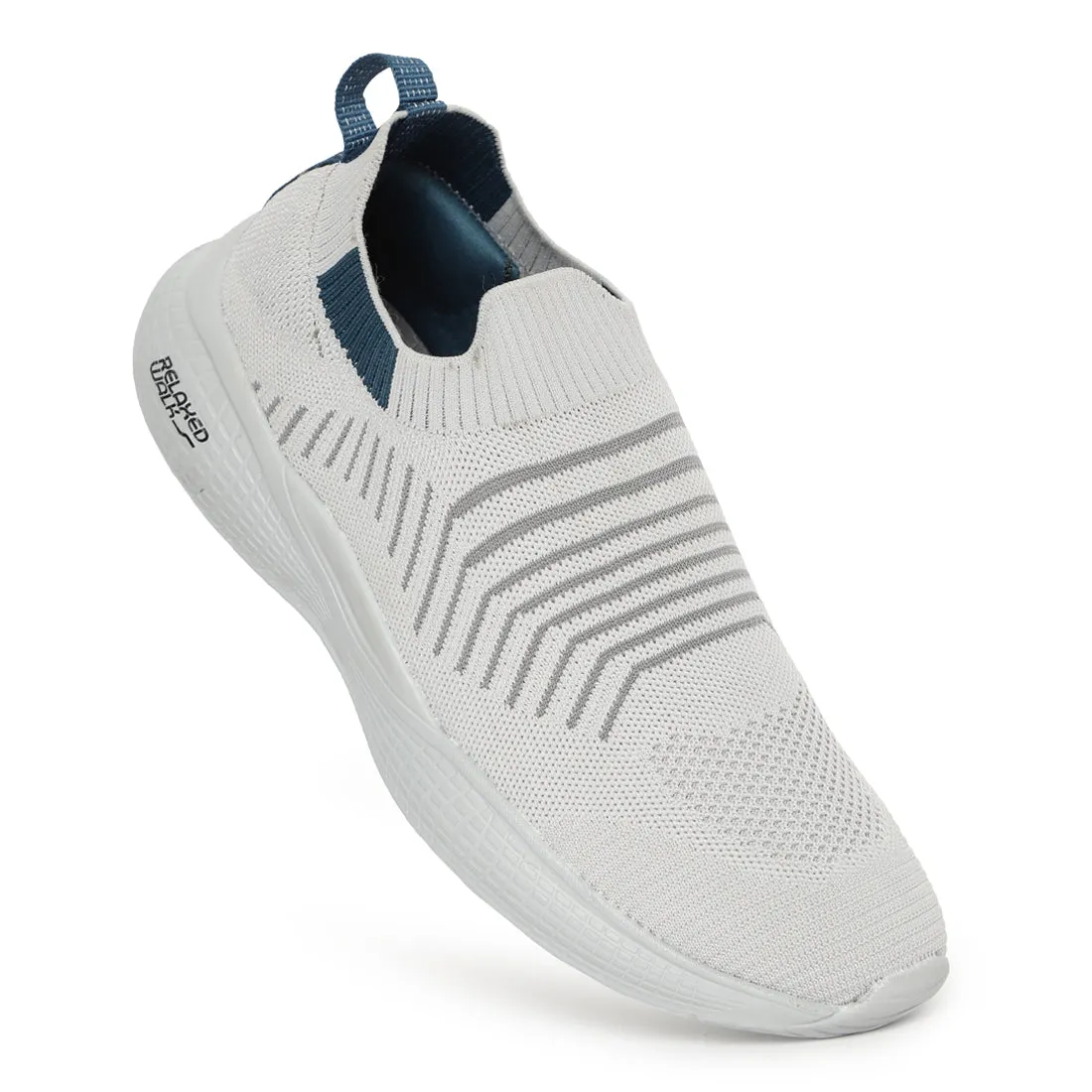 Eeken ESHGIA102S Light Grey And Teal Blue Athleisure Shoes For Men