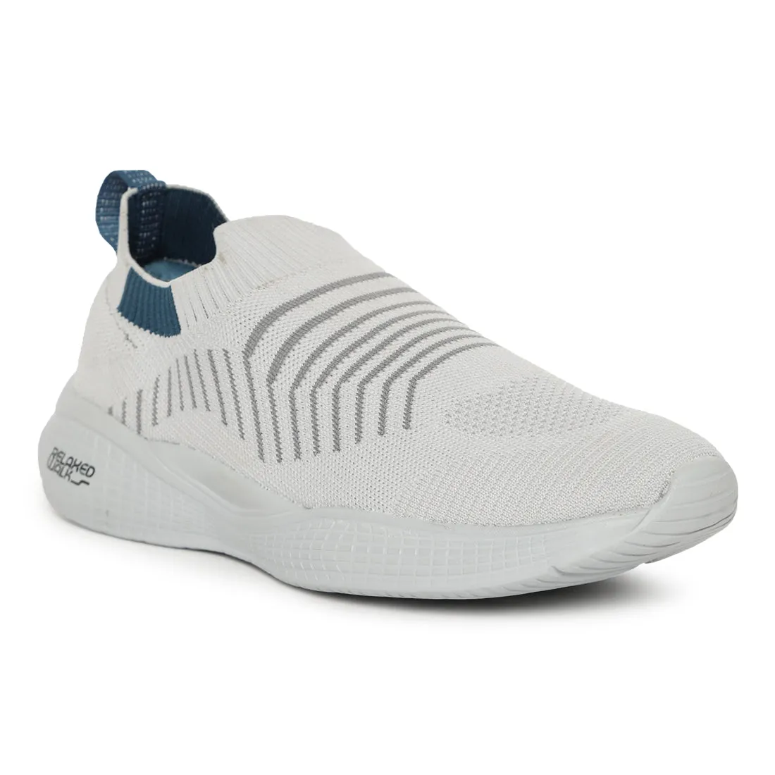 Eeken ESHGIA102S Light Grey And Teal Blue Athleisure Shoes For Men