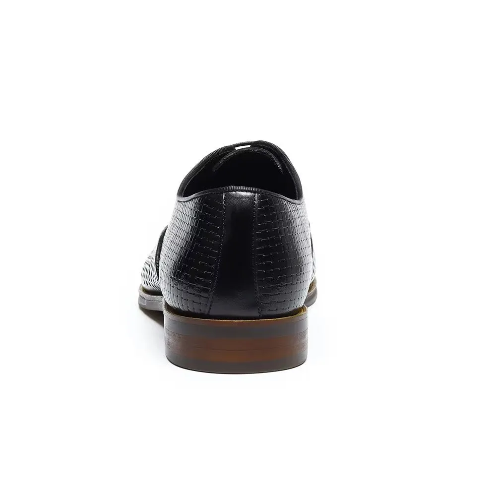 Embossed Elegance Exotic Round Toe Oxford Dress Shoes