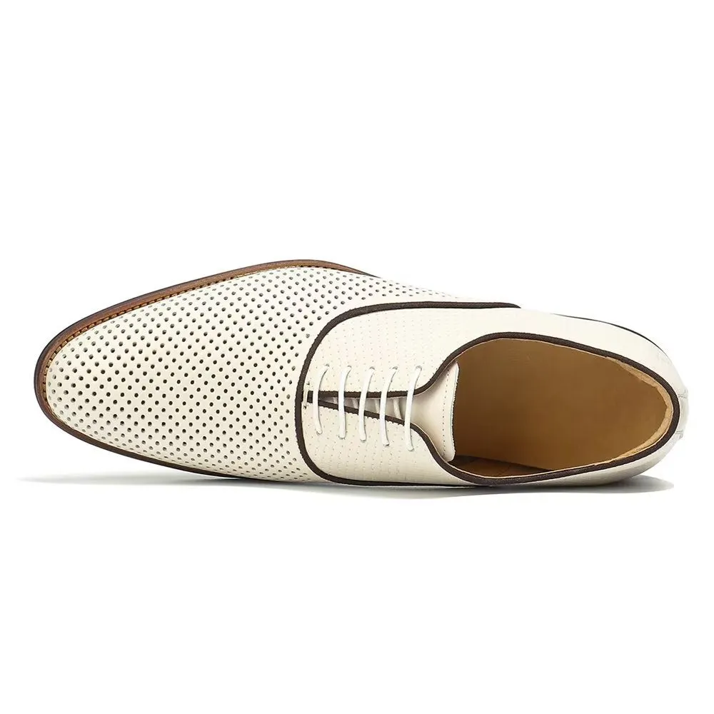 Embossed Elegance Exotic Round Toe Oxford Dress Shoes